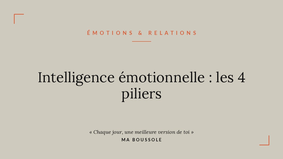 Couverture Ma Boussole — Intelligence émotionnelle, les 4 piliers pour comprendre vos émotions